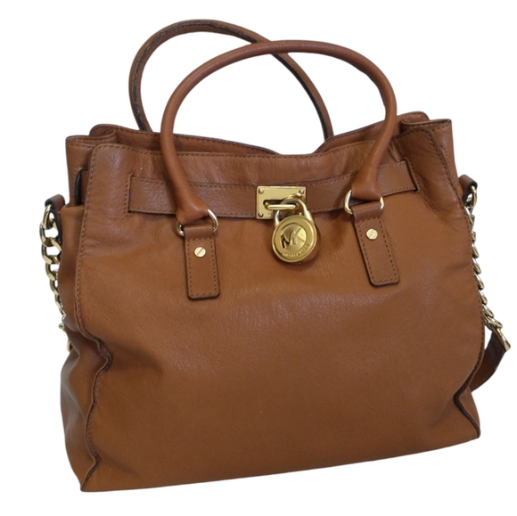 Michael Kors Brown Leather Hamilton Large Tote Bag - Picture 3 of 15